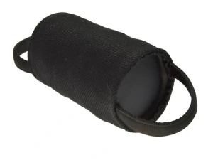 Szarpak/Gryzak z materiału ringowego ze skórzanymi bokami